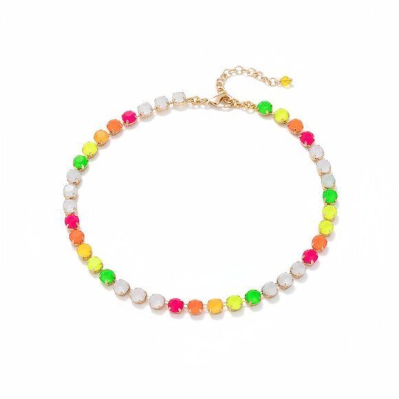 J.Crew Neon Crystal Gem Necklace | NWOT - Picture 3 of 4